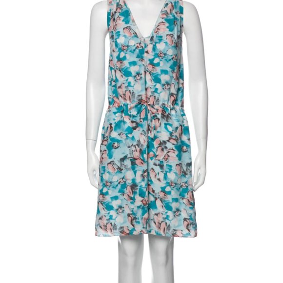Rebecca Taylor Blue Floral Shift Dress Sz 6 - Picture 1 of 10